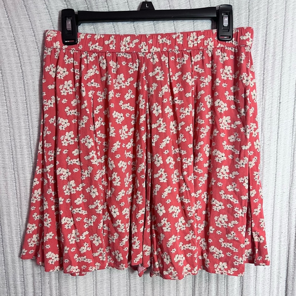 American Eagle Outfitters Coral Floral Skater Skirt